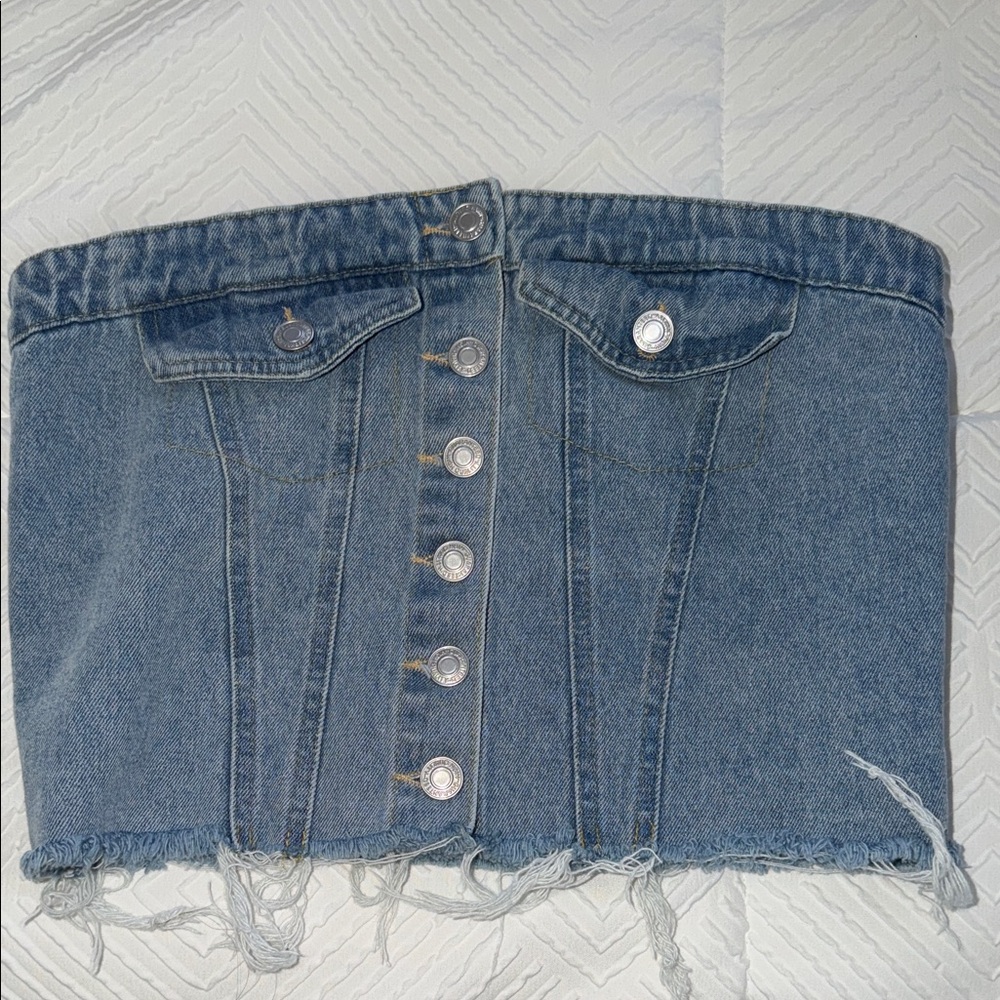 Denim Button-Up Top